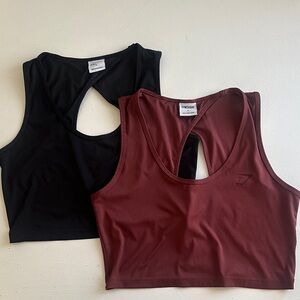 Gymshark Black and Burgundy Crop Tops